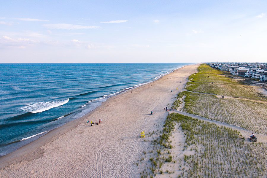 Insurance Quote - Aerial View of Beach in New Jersey at Sunset